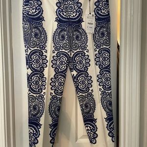 Zara Chino Fit Crop Paisley Pants